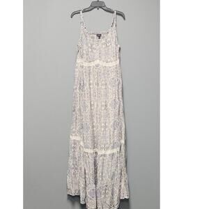 Torrid Tile Print Maxi Dress Women's 2 Tiered Challis Maxi Dress Bohemian NWOT